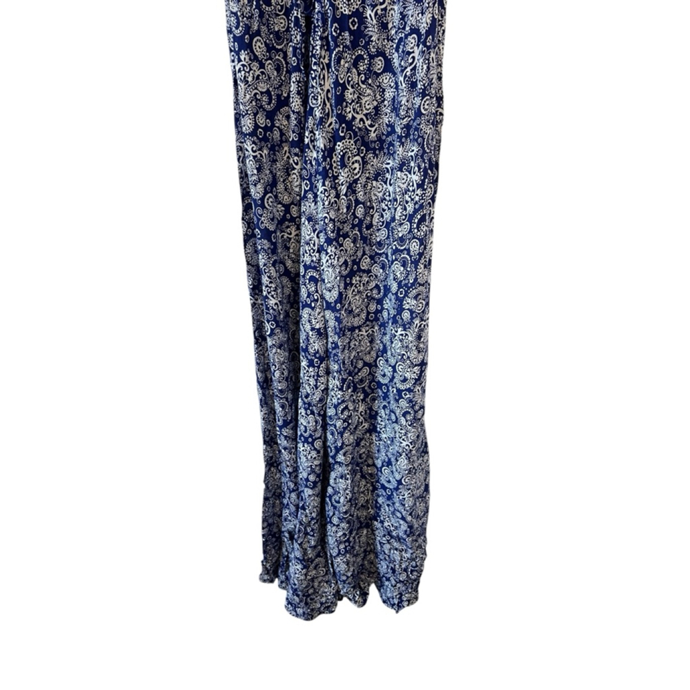 Club Monaco XS Blue Paisley Maxi Dress Spaghetti Strap Boho Resort Vacation - Picture 4 of 12